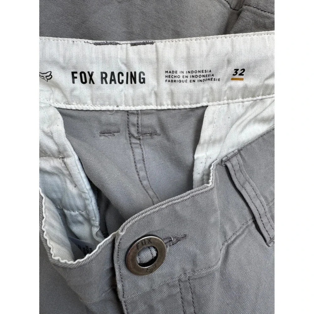 Fox Racing Mens Gray Chino Walk Shorts Stretch Cotton Size 32 (Fits 35